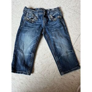 Girls MISS ME Cuffed‎ Capri Jeans JK7250P  Sz 14